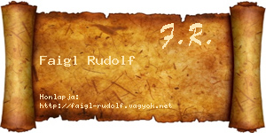Faigl Rudolf névjegykártya